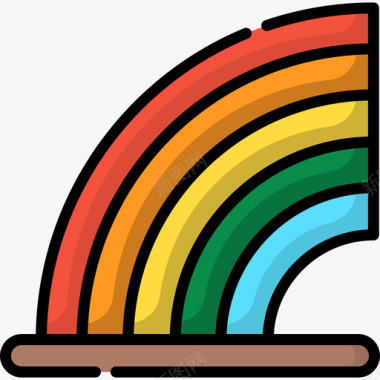彩虹自然72线性颜色图标图标