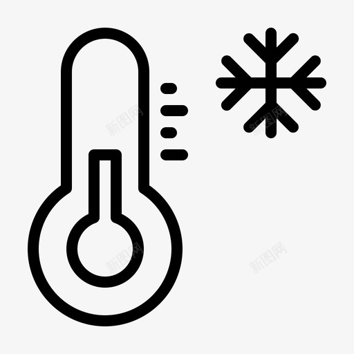 寒冷霜冻温度计图标svg_新图网 https://ixintu.com 天气 天气预报 天气预报线 寒冷 温度计 霜冻