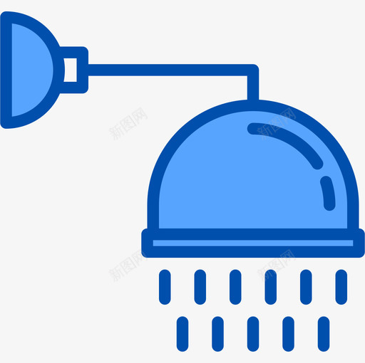 淋浴头房地产124蓝色图标svg_新图网 https://ixintu.com 房地产 淋浴 蓝色