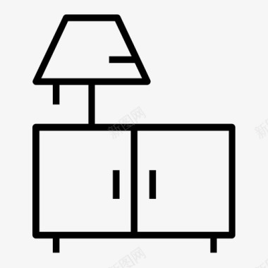 床边柜灯桌图标图标
