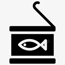快餐容器鱼罐头罐头食品鱼容器图标高清图片