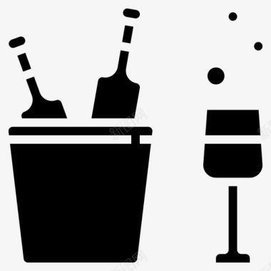 葡萄酒和玻璃酒精啤酒图标图标
