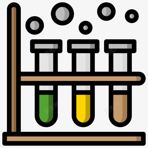 试管污染18线性颜色图标svg_新图网 https://ixintu.com 污染18 线性颜色 试管