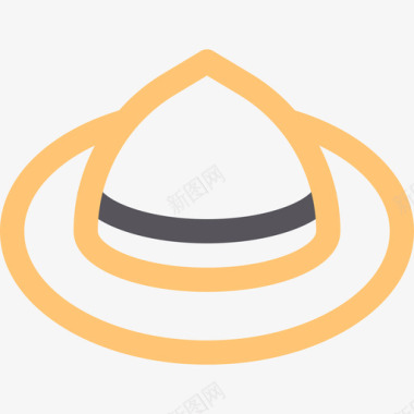 帽子泰国18线性颜色图标图标