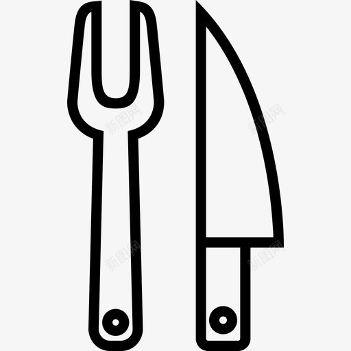 雕刻叉和刀厨房工具图标svg_新图网 https://ixintu.com 厨房 工具 雕刻