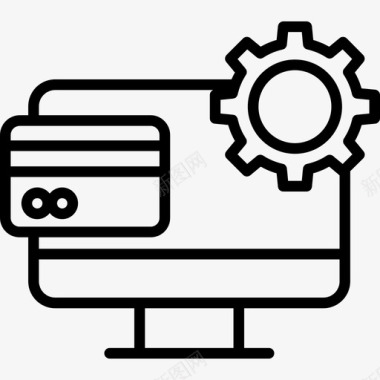 信用卡网络安全8线性图标图标