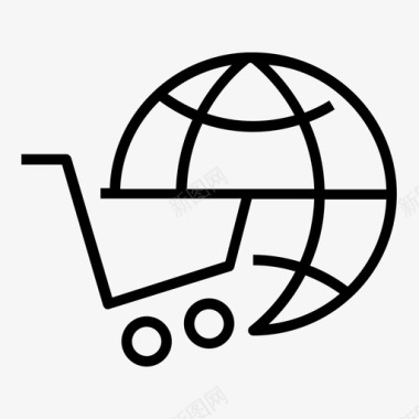 全球购物电子商务购物线路图标集1图标
