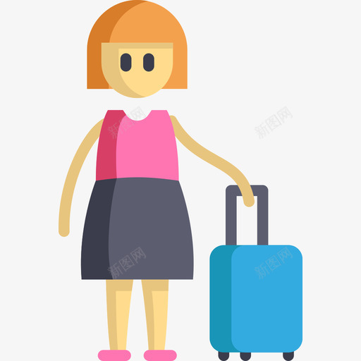女的旅行的人6平的图标svg_新图网 https://ixintu.com 女的 平的 旅行 行的