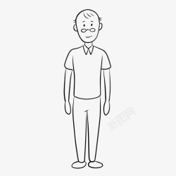 爷爷家的图标木偶爷爷家人手绘图标高清图片