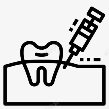 牙科注射麻醉牙医图标图标
