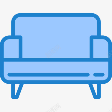 沙发家具和家居26蓝色图标图标