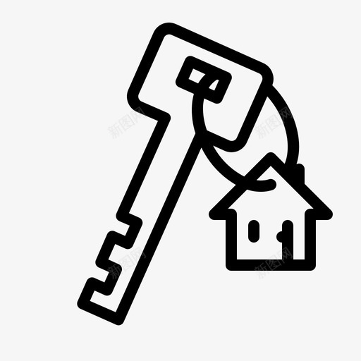 钥匙房锁物业图标svg_新图网 https://ixintu.com 公寓和物业轮廓 物业 钥匙房 锁