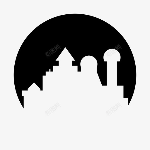 天际线建筑城市图标svg_新图网 https://ixintu.com 城市 城市圈形状 塔楼 天际线 市中心 建筑