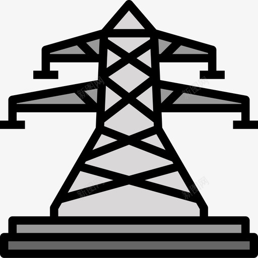 电塔重电工业3线色图标svg_新图网 https://ixintu.com 电塔 线色 重电工业3