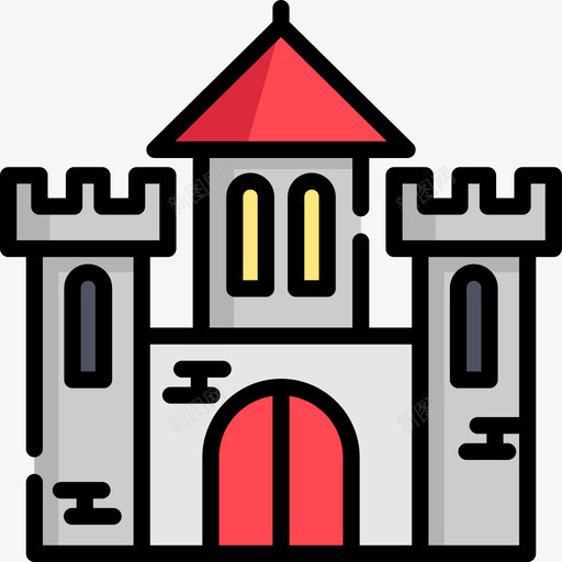 城堡房屋类型18线性颜色图标svg_新图网 https://ixintu.com 城堡 房屋 类型 线性 颜色