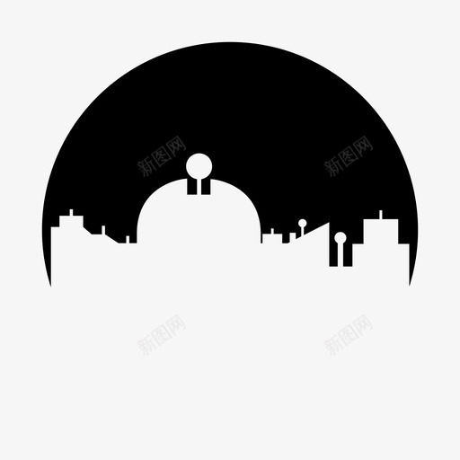 天际线建筑城市图标svg_新图网 https://ixintu.com 城市 城市圈形状 城镇 天际线 建筑