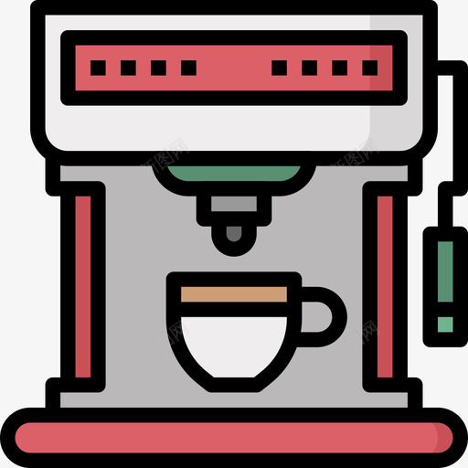 咖啡机家用电器13线性颜色图标svg_新图网 https://ixintu.com 咖啡机 家用电器 线性 颜色