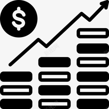 货币增长增长管理图标图标