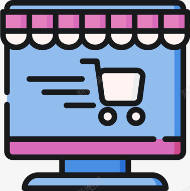 网上购物电子商务111线性颜色图标图标