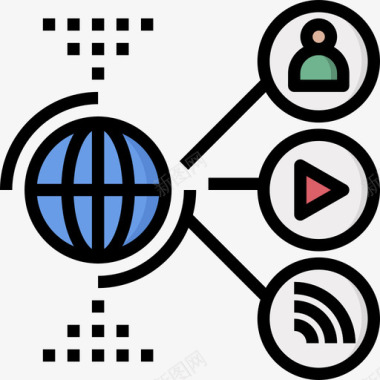 网络网络技术3线颜色图标图标