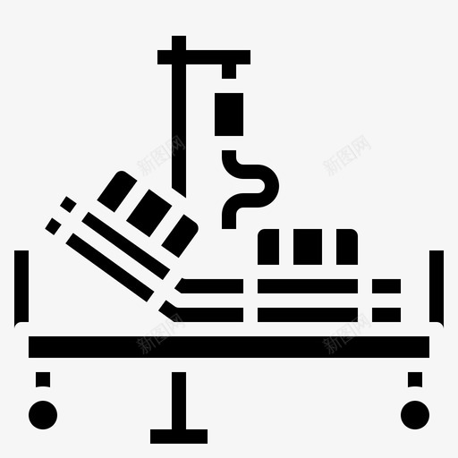 病床病号医疗图标svg_新图网 https://ixintu.com 医疗 固体 病人 病号 病床