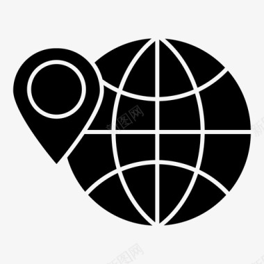 世界地图地球仪世界图标图标