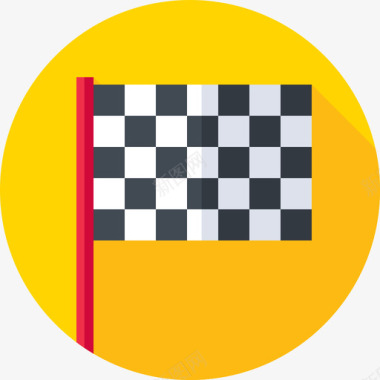 赛车旗F14级扁平图标图标
