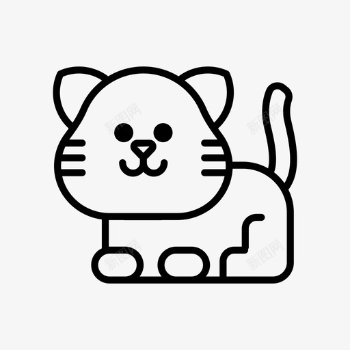 小猫动物猫图标svg_新图网 https://ixintu.com 动物 宠物 宠物店 小猫 猫