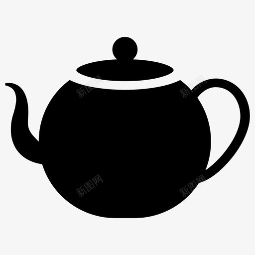 茶壶中餐水壶图标svg_新图网 https://ixintu.com 中餐 水壶 茶壶 食物