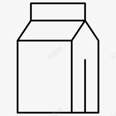 牛奶纸箱杂货店图标图标