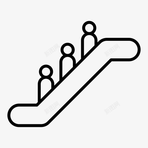自动扶梯机场商场图标svg_新图网 https://ixintu.com 上行 商场 带人 机场 标志 楼梯 自动扶梯