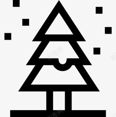圣诞树圣诞城8直线型图标图标