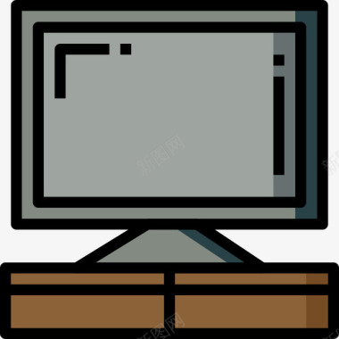 电视家具和家用30线性颜色图标图标