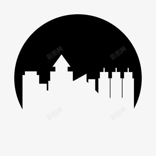 城市建筑市中心图标svg_新图网 https://ixintu.com 城市 城市圈形状 塔楼 市中心 建筑