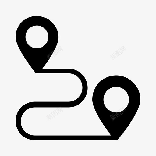 轨道位置地图标记svg_新图网 https://ixintu.com 48像素 位置 地图 引脚 标志 标志符 标记 符号 轨道 运输线
