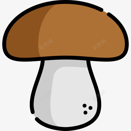 蘑菇水果蔬菜12线形颜色图标svg_新图网 https://ixintu.com 水果蔬菜12 线形颜色 蘑菇