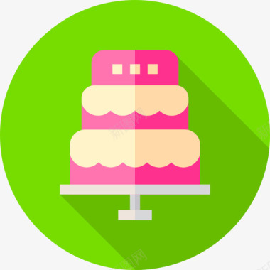 婚礼蛋糕面包房88扁平图标图标