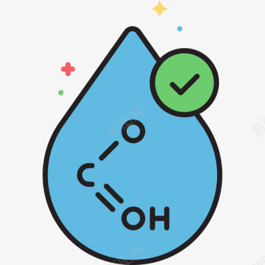 酸性cbd油线性颜色图标图标