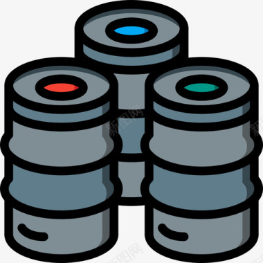 桶蒸馏和酿造5线性颜色图标图标