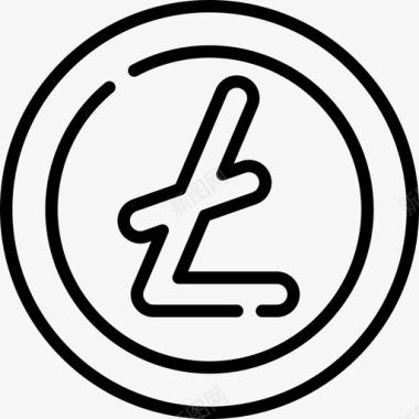 莱特币货币6线性图标图标