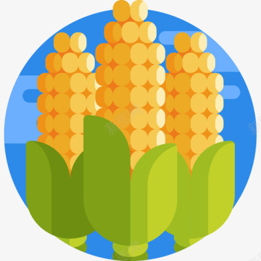 玉米种植54平坦图标图标