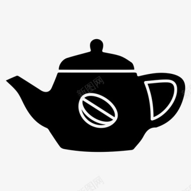 咖啡壶咖啡店字形图标图标
