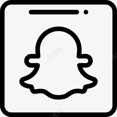 Snapchat社交媒体74线性图标图标