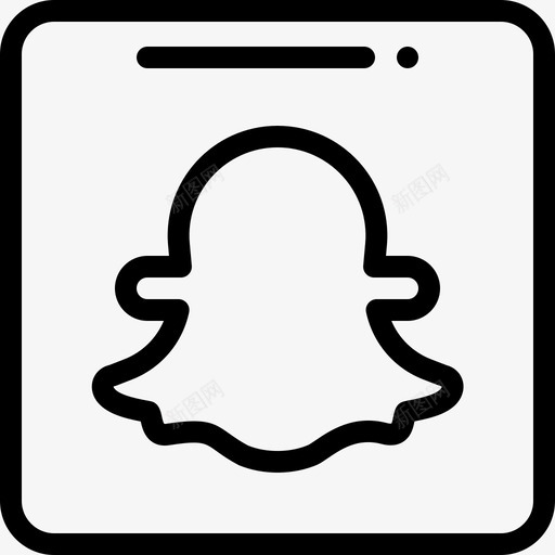 Snapchat社交媒体74线性图标svg_新图网 https://ixintu.com Snapchat 媒体 社交 线性