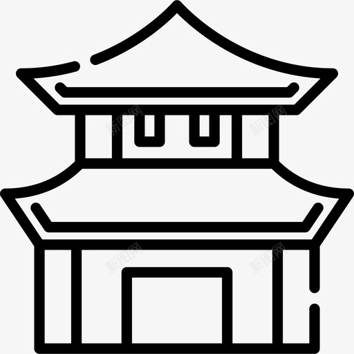 中国式住宅房屋类型16直线式图标svg_新图网 https://ixintu.com 中国式 住宅 房屋 直线式 类型