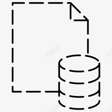 数据库文件sql文件网页托管虚线图标图标