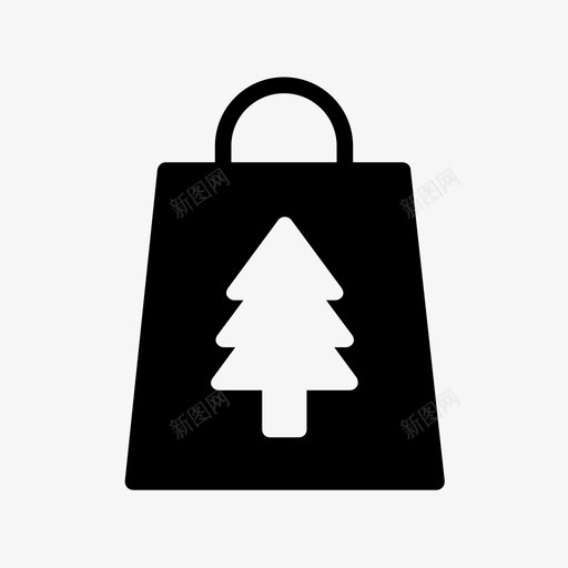 圣诞袋采购冷杉图标svg_新图网 https://ixintu.com 冷杉 圣诞 字形 购物 采购