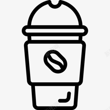 冰咖啡咖啡店74号直线型图标图标