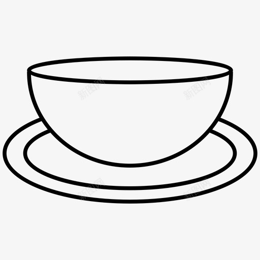 杯子碗咖啡店轮廓图标svg_新图网 https://ixintu.com 咖啡店 图标 杯子 轮廓