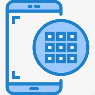 应用程序智能手机应用程序6蓝色图标图标